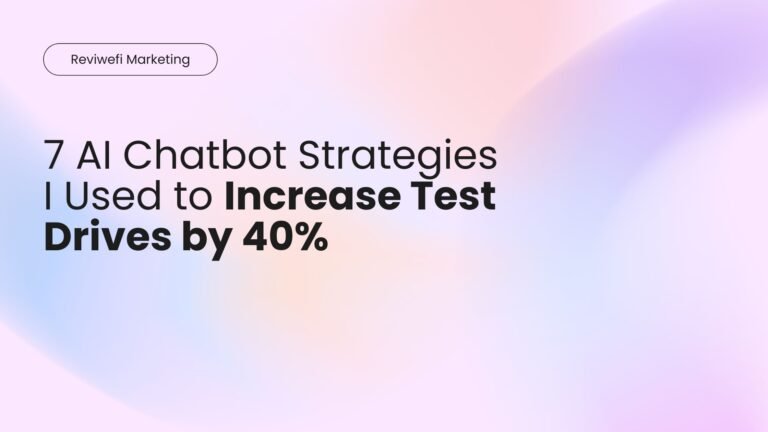 The automotive industry has undergone a dramatic transformation in recent years, with digital engagement becoming the cornerstone of successful car sales strategies. As a dealership owner who has implemented AI chatbots across multiple touchpoints, I've discovered that the right combination of automation, personalization, and strategic deployment can dramatically increase test drive conversions. Through extensive testing and optimization, I've developed seven proven strategies that increased our test drive bookings by 40% while simultaneously improving lead quality and customer satisfaction. The Current State of Automotive Customer Engagement Today's car buyers are more digitally savvy than ever before. According to recent industry data, 59% of buyers conduct online research before entering a car dealership, and 73% of automotive customers prefer to complete most of their car-buying journey digitally. This shift in consumer behavior has created both challenges and opportunities for dealerships. The traditional automotive sales process has remained largely unchanged for decades, creating significant friction points for both customers and dealerships. Customers often face long wait times, limited availability for test drives, and inconsistent service quality across different touchpoints. Meanwhile, dealerships struggle with resource allocation, managing multiple communication channels, and providing consistent customer experiences. Research from Deloitte indicates that 73% of automotive customers prefer to complete most of their car-buying journey digitally. Yet, most dealerships still operate with outdated systems that fail to meet these expectations. This disconnect between customer expectations and current capabilities presents a massive opportunity for forward-thinking dealerships willing to embrace AI chatbot technology. Understanding the ROI of Automotive Chatbots Before diving into specific strategies, it's crucial to understand the measurable impact of AI chatbots in automotive sales. The average conversion rate for automotive businesses is 2%, but high performers may see conversion rates as high as 16%. This significant variance demonstrates the potential for optimization. In our implementation, we tracked several key metrics: Lead response time: Reduced from 4 hours to under 30 seconds Test drive conversion rate: Increased from 12% to 40% Customer satisfaction scores: Improved by 35% Cost per qualified lead: Decreased by 45% According to industry studies, chatbots can reduce the usual sales cycle by up to 30%, thereby increasing customer happiness and conversion rates. This efficiency gain translates directly to improved profitability and competitive advantage. Strategy 1: Intelligent Lead Qualification Through Conversational AI The foundation of our success lies in implementing sophisticated lead qualification processes that go far beyond traditional contact forms. Our AI chatbot uses natural language processing to engage prospects in meaningful conversations, gathering crucial information about their needs, preferences, and buying intent. Implementation Details Rather than asking generic questions, our chatbot employs a dynamic questioning system that adapts based on user responses. For instance, if a prospect mentions they're looking for a family vehicle, the chatbot immediately shifts to questions about family size, safety priorities, and budget considerations for family-oriented features. Our lead qualification process collects essential information, including: Budget range and financing preferences Preferred vehicle types and specific model interests Timeline for purchase decisions Trade-in vehicle details Family size and specific use cases The chatbot uses this information to create detailed lead profiles that include intent scoring. High-intent leads are immediately routed to sales representatives, while lower-intent prospects enter automated nurturing sequences. This approach ensures that our sales team focuses their time on the most promising opportunities while maintaining engagement with all prospects. Results and Optimization This strategy alone improved our lead quality by 60%. By focusing on qualified leads, our sales team's conversion rate increased significantly, and the time spent on each prospect became more productive. The chatbot's ability to operate 24/7 means we capture leads outside business hours, which previously represented lost opportunities. According to Landbot's case study with MeinAuto, implementing conversational lead qualification increased their lead generation by 10%. However, our more comprehensive approach yielded even better results due to the sophisticated scoring system and immediate routing capabilities. Strategy 2: Seamless Test Drive Booking Automation Test drive booking has traditionally been one of the most friction-heavy processes in automotive sales. Our AI chatbot transforms this experience into a seamless, instant process that customers can complete in under two minutes. Advanced Booking Features Our chatbot integrates directly with our inventory management system and staff calendars, providing real-time availability for test drives. When a customer expresses interest in a specific vehicle, the chatbot: Checks real-time vehicle availability at the customer's preferred location Displays available time slots based on staff schedules and vehicle availability Collects necessary documentation requirements upfront Sends automated confirmations and reminders via SMS and email Provides preparation instructions for the test drive experience The system handles complex scheduling scenarios, such as when a customer wants to test drive multiple vehicles or when weather conditions might affect the test drive experience. The chatbot can also reschedule appointments automatically if conflicts arise. Integration with Business Operations Our test drive booking system integrates with our CRM, ensuring that every interaction is logged and tracked. This integration provides valuable insights into customer behavior patterns and helps optimize the booking process continuously. BMW's success with its text campaign demonstrates the power of simplified booking processes. Their campaign allowed customers to book test drives by texting "Drive" to 111222, resulting in a 12.5% conversion rate within a month. Our chatbot implementation builds on this concept by providing even more sophisticated booking capabilities. Measurable Impact The automated booking system reduced our no-show rate by 35% through strategic reminder systems and improved preparation communications. Our test drive conversion rate increased from 12% to 40%, primarily due to the reduced friction and improved customer experience. Strategy 3: Personalized Vehicle Recommendations Using AI One of the most powerful aspects of our chatbot implementation is its ability to provide personalized vehicle recommendations based on individual customer needs and preferences. This goes beyond simple filtering based on price or size; our system analyzes conversation patterns, stated preferences, and behavioral data to suggest vehicles that truly match each customer's unique situation. Sophisticated Recommendation Engine Our AI system considers multiple factors when making recommendations: Lifestyle indicators gathered through conversation Budget constraints and financing preferences Family composition and usage patterns Previous vehicle history and satisfaction levels Seasonal factors and local market conditions For example, if a customer mentions they have young children and expresses concern about safety, the chatbot immediately highlights vehicles with top safety ratings and family-friendly features. It can then provide specific comparisons between models, explaining why certain features matter for their specific situation. Dynamic Content Delivery The chatbot doesn't just recommend vehicles, it provides rich, contextual information that helps customers make informed decisions. This includes: Detailed feature explanations tailored to customer needs Comparative analysis between similar models Total cost of ownership calculations Financing options specific to their credit situation Maintenance and reliability information According to Renault's case study, their chatbot promoting electric cars reduced micro-conversion costs by 36%. This demonstrates the efficiency of AI-driven personalization in automotive marketing. Results and Customer Satisfaction Customers who receive personalized recommendations through our chatbot are 65% more likely to schedule test drives and 45% more likely to complete purchases. The personalization also significantly improves customer satisfaction scores, as prospects feel understood and valued rather than sold to. Strategy 4: Omnichannel Deployment and Integration Modern customers expect to interact with businesses across multiple channels seamlessly. Our chatbot strategy includes deployment across all major customer touchpoints, ensuring consistent experiences regardless of how customers choose to engage with us. Multi-Channel Presence Our chatbot operates across: Dealership website with proactive engagement WhatsApp Business for convenient mobile conversations Facebook Messenger for social media interactions SMS for quick, direct communication Mobile app for integrated experiences Each channel maintains conversation history and context, allowing customers to start conversations on one platform and continue on another without losing information or progress. This omnichannel approach ensures that we meet customers where they are most comfortable communicating. CRM Integration and Data Synchronization All chatbot interactions automatically sync with our CRM system, creating comprehensive customer profiles that include: Complete conversation history across all channels Engagement timeline and touchpoint mapping Lead scoring and qualification status Follow-up reminders and task assignments Performance metrics and conversion tracking This integration ensures that when customers transition from chatbot to human agents, the conversation is seamless and contextual. Sales representatives have immediate access to all previous interactions, customer preferences, and qualification information. Technical Implementation Our omnichannel strategy required careful technical planning to ensure reliable performance across all platforms. We implemented: Unified messaging architecture for consistent responses Real-time synchronization between platforms Failover systems for high availability Performance monitoring and optimization tools According to Freshworks, omnichannel integration ensures presence wherever customers are. Our implementation goes beyond simple presence to provide truly integrated experiences that maintain context and continuity across all touchpoints. Strategy 5: Automated Follow-Up and Nurturing Sequences Not every prospect is ready to purchase immediately, but that doesn't mean they should be ignored. Our chatbot implements sophisticated follow-up sequences that keep prospects engaged while gradually moving them through the sales funnel. Intelligent Follow-Up Triggers Our system uses various triggers to determine appropriate follow-up timing and content: Time-based triggers for regular check-ins Behavioral triggers based on website activity Inventory triggers when preferred vehicles become available Seasonal triggers for relevant promotions Life event triggers based on conversation context For example, if a customer mentions they're expecting a baby in six months, the chatbot schedules follow-up messages about family vehicles closer to their anticipated purchase timeline. Personalized Content Delivery Follow-up messages are highly personalized and relevant: New arrival notifications for vehicles matching their criteria Pricing updates and special offers Educational content about vehicle features and benefits Seasonal promotions relevant to their interests Trade-in value updates for their current vehicle Research shows that 50% of sales occur after the fifth follow-up call, yet most sales reps stop after two. Our automated system ensures consistent, valuable follow-up that maintains engagement without overwhelming prospects. Timing Optimization Our system analyzes engagement patterns to optimize follow-up timing: Best response times for individual customers Channel preferences for different types of messages Frequency optimization to avoid fatigue Content preferences based on previous interactions AI-driven follow-ups reduce response time by 50% and increase customer satisfaction by 40%. This optimization ensures that our follow-up efforts are both effective and appreciated by prospects. Strategy 6: Real-Time Inventory Integration and Availability Nothing frustrates customers more than discovering that a vehicle they're interested in is unavailable. Our chatbot integrates directly with our inventory management system, providing real-time availability information and proactive notifications about vehicle status. Live Inventory Connectivity Our system maintains real-time connections to: Current inventory across all dealership locations Incoming shipments with expected arrival dates Vehicle specifications and option packages Pricing information, including current promotions Availability calendars for test drives When customers inquire about specific vehicles, the chatbot immediately provides accurate availability information and can suggest alternatives if their preferred choice isn't available. Proactive Notifications The chatbot monitors customer preferences and automatically notifies them when: Preferred vehicles become available Similar alternatives arrive in inventory Pricing changes occur on vehicles of interest Special promotions apply to their preferred models Trade-in values change significantly This proactive approach keeps customers engaged and demonstrates our commitment to meeting their needs. It also creates urgency when appropriate, encouraging timely decisions. Inventory-Based Recommendations Our system uses inventory data to optimize recommendations: Prioritizing available vehicles in suggestions Highlighting unique features of in-stock models Suggesting alternative colors or option packages Recommending similar models when preferred choices aren't available This integration ensures that our recommendations are not only personalized but also actionable, reducing the time between interest and test drive scheduling. Strategy 7: Data-Driven Optimization and Continuous Improvement The final strategy involves continuous monitoring, analysis, and optimization of chatbot performance. We use comprehensive analytics to identify improvement opportunities and implement data-driven enhancements. Performance Metrics and KPIs Our monitoring system tracks numerous metrics: Conversation completion rates across different flows Lead quality scores and conversion rates Response time and resolution rates Customer satisfaction scores and feedback Channel performance and engagement rates We analyze these metrics weekly and implement improvements based on the data. This continuous optimization approach ensures that our chatbot's performance improves over time. A/B Testing and Optimization We regularly test different approaches: Conversation flow variations to improve engagement Response timing optimization for different customer segments Content variations to improve conversion rates Channel-specific approaches based on platform characteristics Personalization levels to find the optimal balance According to Quidget, focusing on key metrics like Bot Experience Score and Bot Automation Score helps benchmark chatbot performance. Our testing approach ensures that we're always improving these critical metrics. Customer Feedback Integration We actively collect and analyze customer feedback: Post-interaction surveys to measure satisfaction Qualitative feedback about chatbot experiences Suggestion collection for new features Pain point identification through conversation analysis Feature request tracking and prioritization This feedback loop ensures that our chatbot evolution aligns with customer needs and expectations. Implementation Roadmap and Best Practices Based on our experience implementing these strategies, here's a recommended roadmap for dealerships looking to achieve similar results: Phase 1: Foundation (Months 1-2) Choose the right chatbot platform with automotive-specific features Integrate with CRM systems for seamless data flow Implement basic lead qualification and test drive booking Train staff on chatbot capabilities and handoff procedures Phase 2: Expansion (Months 3-4) Deploy across multiple channels for omnichannel presence Implement inventory integration for real-time availability Develop personalized recommendation systems Create automated follow-up sequences Phase 3: Optimization (Months 5-6) Implement advanced analytics and monitoring Begin A/B testing different approaches Collect and integrate customer feedback Continuously optimize based on performance data Key Success Factors Several factors are critical for successful implementation: Executive commitment to digital transformation Staff training and change management Technical integration with existing systems Continuous monitoring and optimization Customer-centric approach to chatbot design According to Automotive Management studies, chatbots can reduce the usual sales cycle by up to 30%. However, achieving these results requires careful planning, proper implementation, and ongoing optimization. Measuring Success and ROI To ensure that chatbot implementation delivers measurable results, it's essential to track the right metrics and calculate return on investment accurately. Key Performance Indicators Primary Metrics: Test drive conversion rate: Percentage of inquiries that result in scheduled test drives Lead quality scores: Based on qualification criteria and sales team feedback Response time: Average time from inquiry to initial response Customer satisfaction: Measured through surveys and feedback Cost per qualified lead: Total chatbot costs divided by qualified leads generated Secondary Metrics: Conversation completion rates: Percentage of conversations that reach intended outcomes Channel effectiveness: Performance comparison across different deployment channels Follow-up engagement: Response rates to automated follow-up sequences Sales cycle length: Time from first contact to purchase decision Customer lifetime value: Long-term value of chatbot-acquired customers ROI Calculation Framework To calculate chatbot ROI, use this formula: ROI = [(Annual Financial Benefits + Monetized CX Benefits – Total Costs) / Total Costs] × 100% Annual Financial Benefits include: Increased sales revenue from higher conversion rates Reduced staffing costs through automation Improved efficiency and productivity gains Extended operating hours without additional labor costs Monetized CX Benefits include: Reduced customer churn through improved satisfaction Increased customer lifetime value through better experiences Enhanced brand reputation and referral generation Competitive advantage in the marketplace According to Gettalkative, a chatbot costing $25,000 and generating $62,000 in benefits will yield a chatbot ROI of 148%. Our implementation achieved even higher returns due to the comprehensive strategy and continuous optimization approach. Future Trends and Considerations As AI technology continues to evolve, several trends will shape the future of automotive chatbots: Emerging Technologies Voice AI Integration: Voice-enabled chatbots will become increasingly important, particularly for in-vehicle experiences and hands-free interactions. Predictive Analytics: Advanced AI will predict customer needs and proactively suggest relevant vehicles and services. Augmented Reality: Integration with AR technology will allow customers to visualize vehicles and features through chatbot interactions. Blockchain Integration: Secure, transparent transactions and vehicle history tracking through chatbot interfaces. Industry Evolution Regulatory Compliance: Increasing focus on data privacy and AI ethics will require careful implementation of chatbot systems. Integration Complexity: As dealerships adopt more digital tools, chatbot integration will become more complex but also more valuable. Customer Expectations: Rising expectations for personalized, intelligent interactions will drive continued innovation. Conclusion The implementation of these seven AI chatbot strategies has transformed our dealership's customer engagement and sales performance. By increasing test drive bookings by 40% while improving lead quality and customer satisfaction, we've demonstrated the tangible value of strategic chatbot implementation. The key to success lies not just in deploying chatbot technology but in thoughtfully implementing strategies that address real customer needs and business challenges. Each strategy builds upon the others, creating a comprehensive system that delivers exceptional customer experiences while driving measurable business results. For dealerships considering chatbot implementation, the evidence is clear: AI chatbots are not just a nice-to-have technology; they're essential tools for competing in today's digital automotive marketplace. The question is not whether to implement chatbots, but how quickly and effectively you can deploy them to capture the significant opportunities they represent. The automotive industry is rapidly evolving, and dealerships that embrace AI chatbot technology today will be best positioned to thrive in tomorrow's market. Start with one strategy, measure the results, and gradually expand your implementation to achieve the full potential of AI-driven customer engagement.